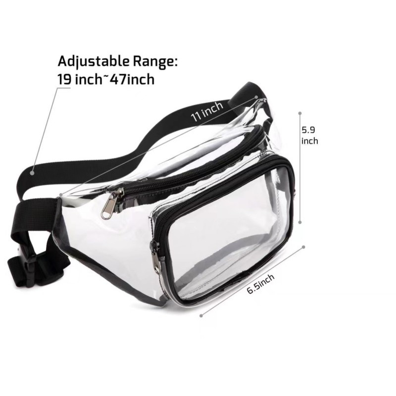Fanny Packs For Women Men Waterproof Clear Purse Adjustable Belt Bag For Outdoor Sports, Travel, Beach, Events, Concerts