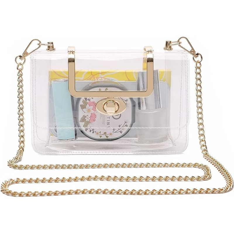 Fashion Clear Purse Stadium Approved For Women Small Clear Crossbody Bag Cute See Through Clutch Mini Shoulder Bag