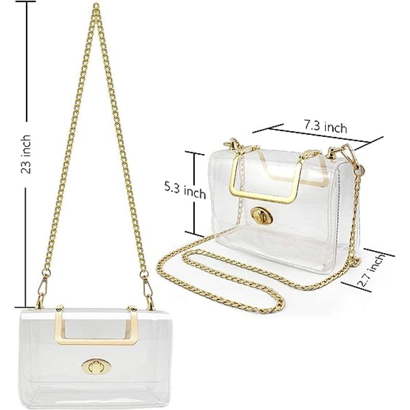 Fashion Clear Purse Stadium Approved For Women Small Clear Crossbody Bag Cute See Through Clutch Mini Shoulder Bag
