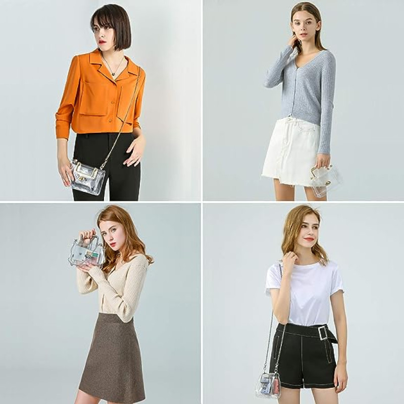 Fashion Clear Purse Stadium Approved For Women Small Clear Crossbody Bag Cute See Through Clutch Mini Shoulder Bag