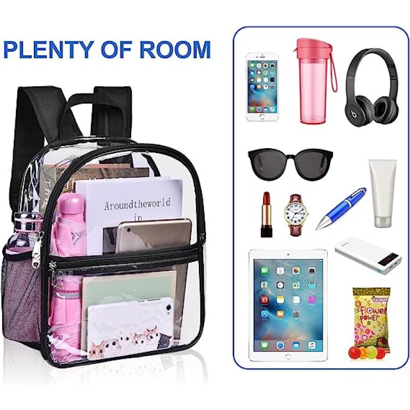 Fashionable Clear Backpack Storage Waterproof Clear Portable Book Bags