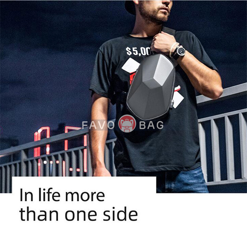 Grey Sling Backpack Waterproof Crossbody Shoulder Bag Causal Daypack Chest Bag