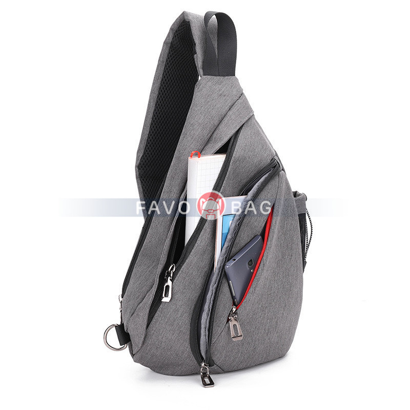 Grey Sling Bag Crossbody Shoulder Chest Backpack