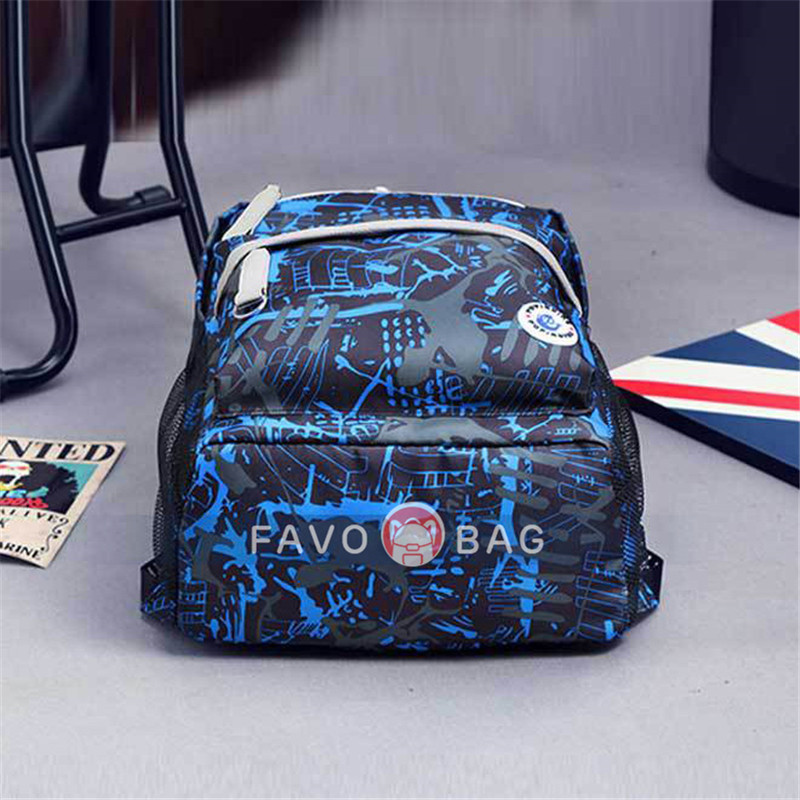 Fashion Trend Primary and Secondary School Students Korean Style Backpack Printed Canvas School Bag