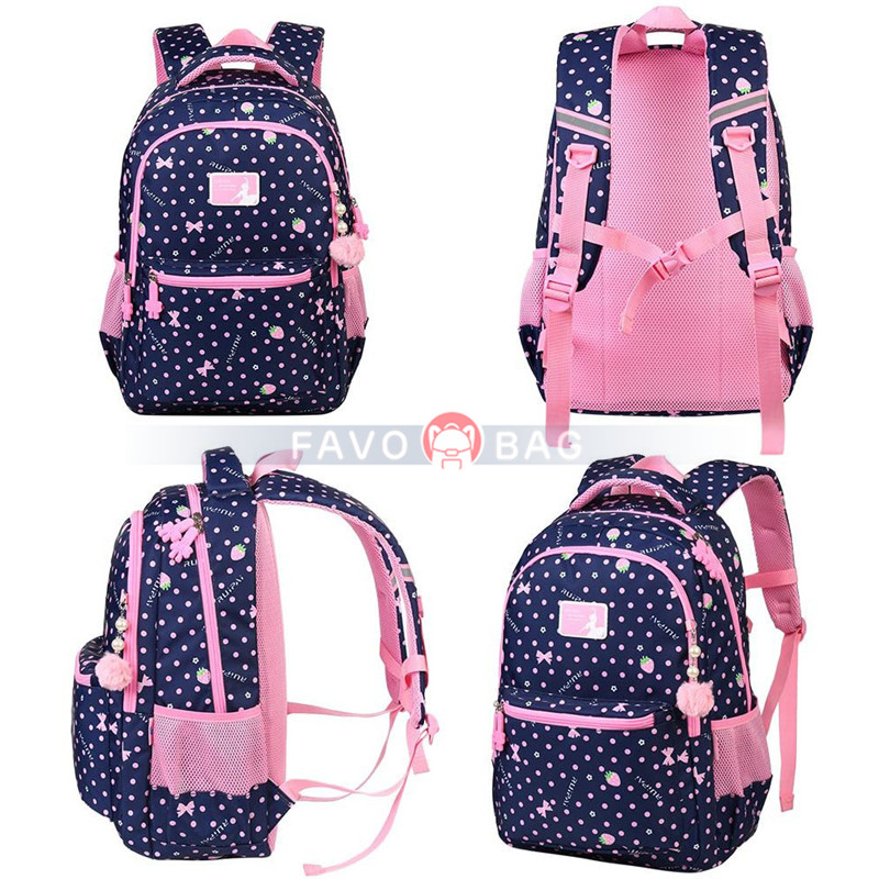 Girls School Backpack Water Resistant Elementary School Bag With Chest Strap