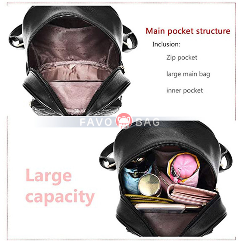 Leather Backpack School Bags Casual Travel Daypacks For Girls