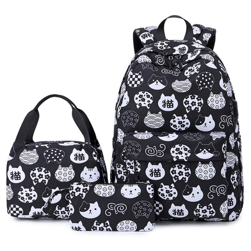 Girls School Backpack Bookbag Outdoor Leisure Daypack With Usb Charger Port