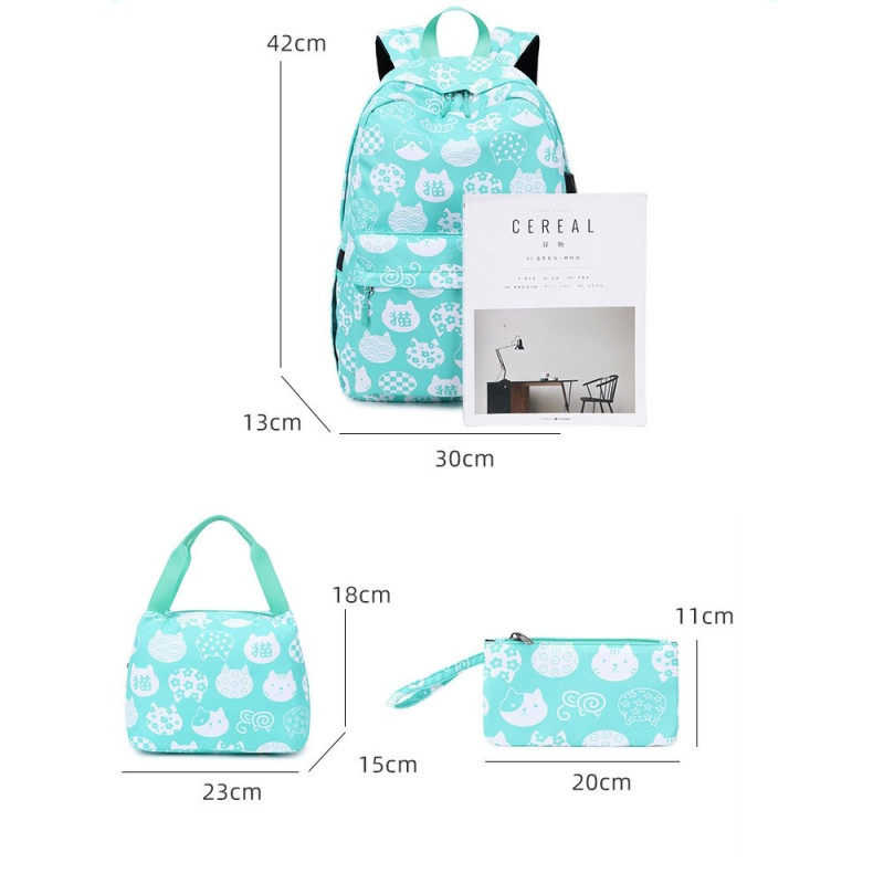 Girls School Backpack Bookbag Outdoor Leisure Daypack With Usb Charger Port