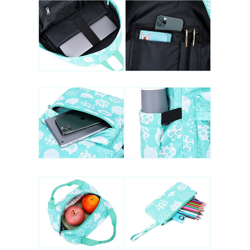 Girls School Backpack Bookbag Outdoor Leisure Daypack With Usb Charger Port