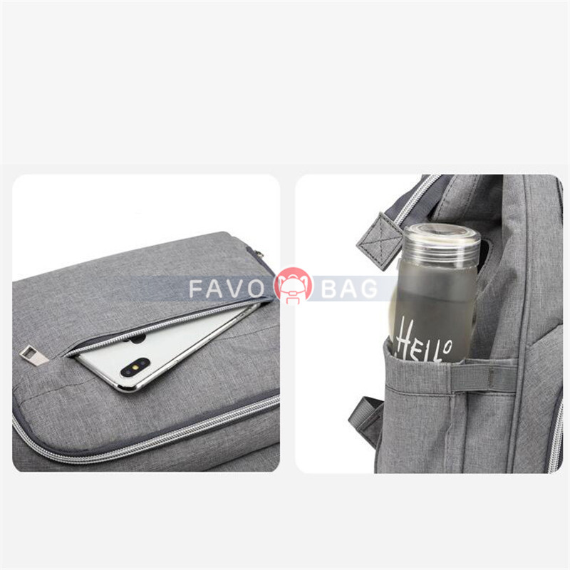 Gray Laptop Backpack For Travel Bags Business Computer Purse Work Bag With Usb Port