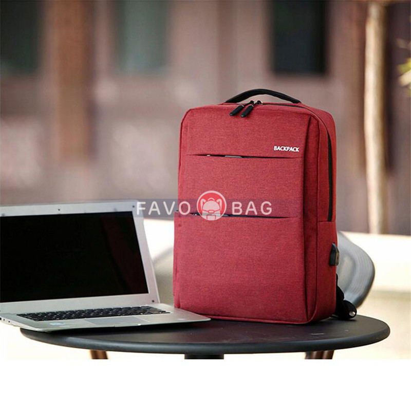 Gray Laptop College Business Travel Backpack Water Resistant Computer Backpack With Usb Charging Port