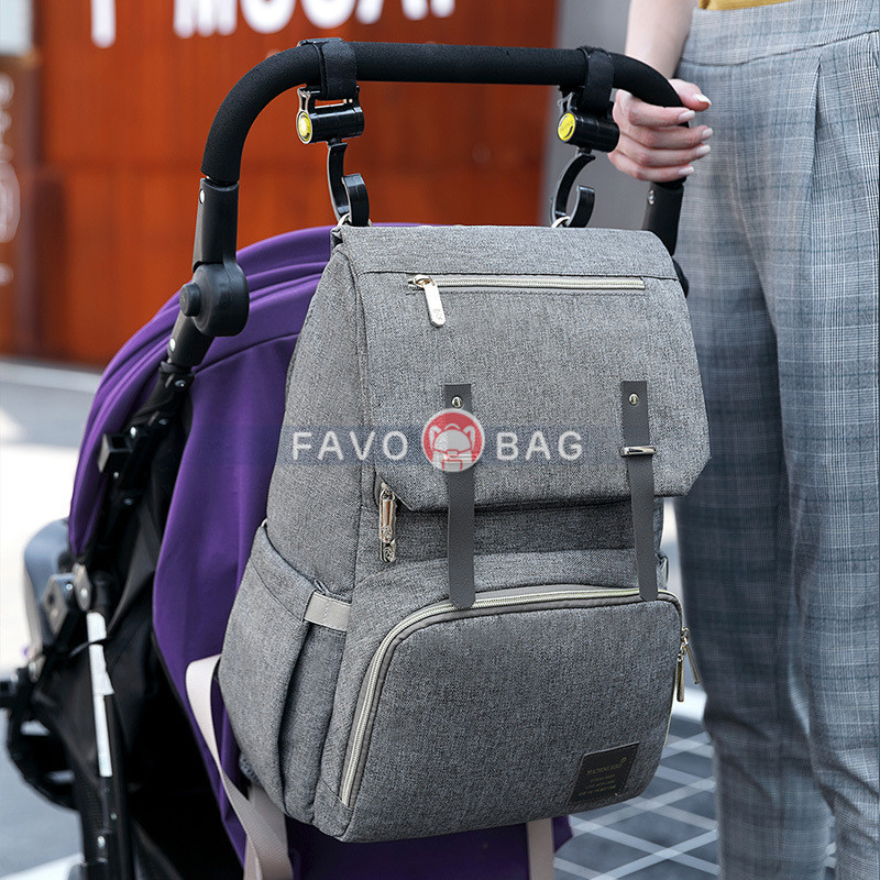 Grey Laptop Vintage College Backpack Travel Laptop Bookbags With Usb Charging Port