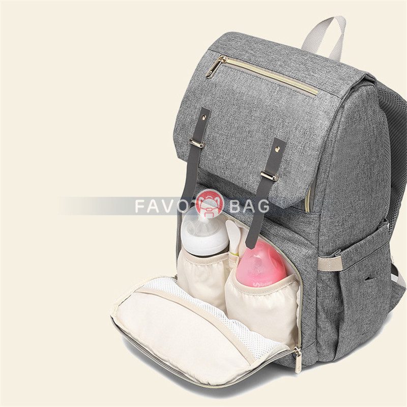 Grey Laptop Vintage College Backpack Travel Laptop Bookbags With Usb Charging Port