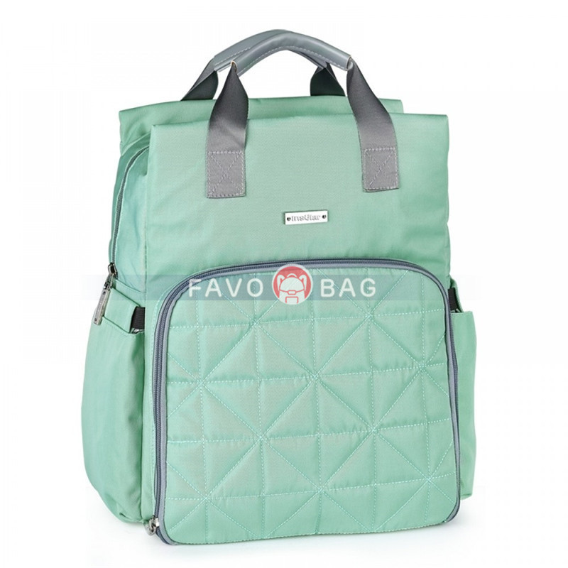 Fashion Green Diaper Bag Candy Color Outdoor Waterproof Backpack Handbag