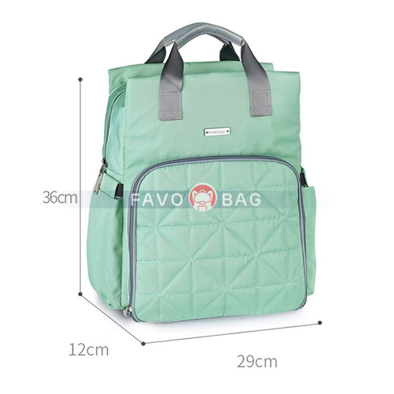 Fashion Green Diaper Bag Candy Color Outdoor Waterproof Backpack Handbag