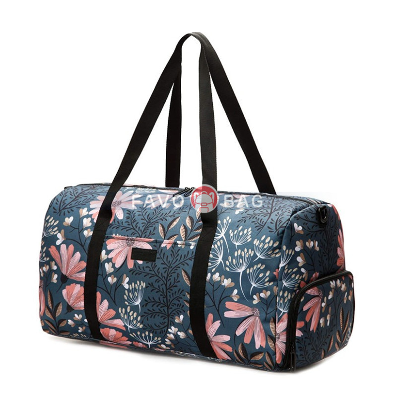 Floral Gym Duffle Bag Backpack 4 ways for Women Waterproof with Shoes Compartment