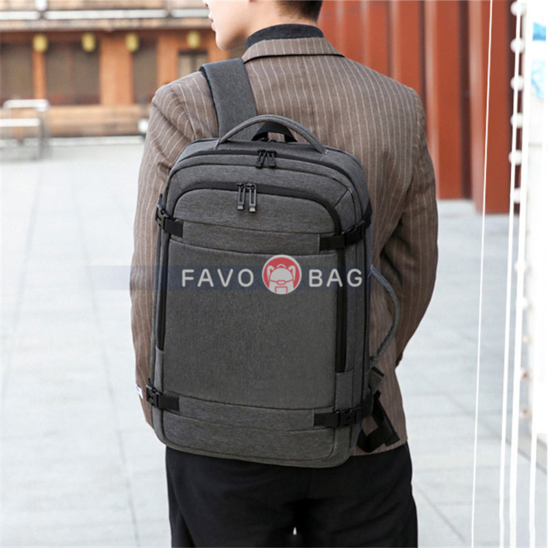 Grey Anti Theft Laptop Backpack Business Travel Slim Backpack With Usb Charging Port School