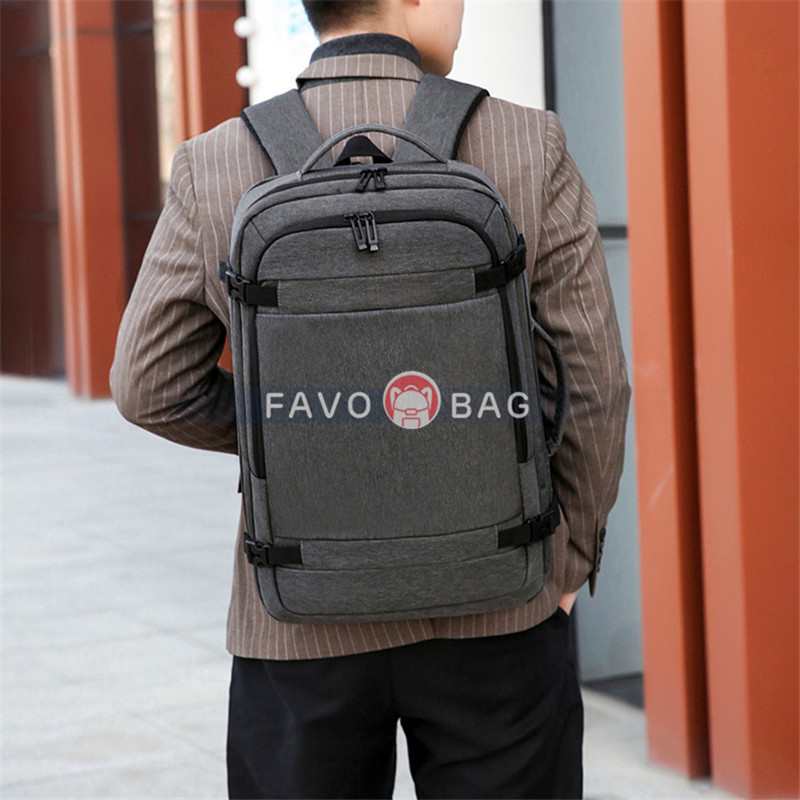 Grey Anti Theft Laptop Backpack Business Travel Slim Backpack With Usb Charging Port School