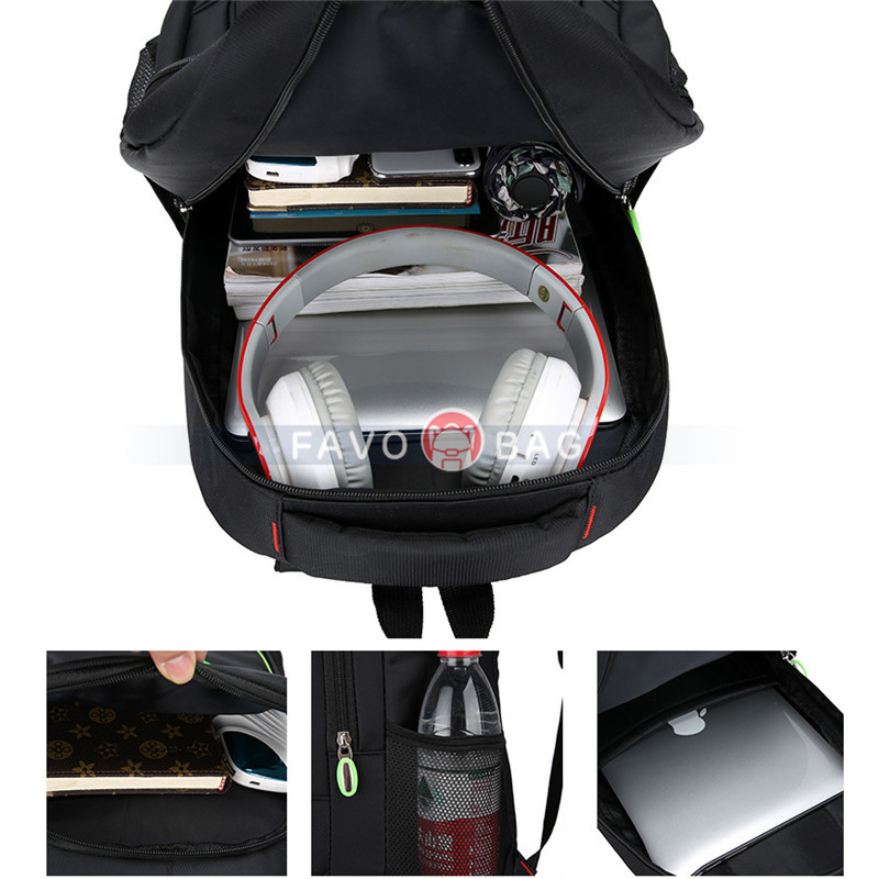 Green Backpack For High School Teens Slim Anti-Theft Travel Bag With Usb Charging Port