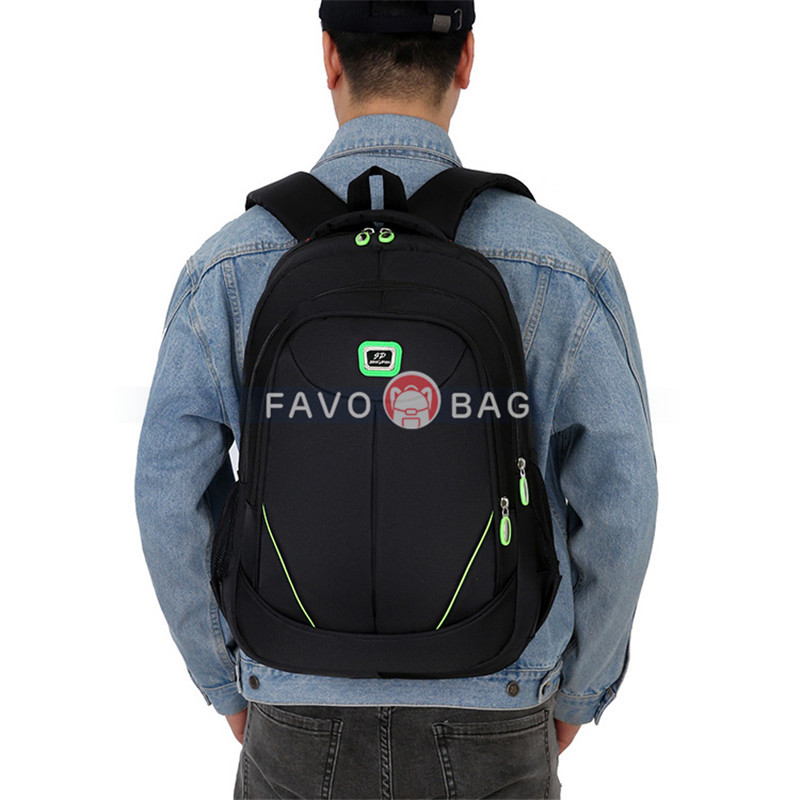 Green Backpack For High School Teens Slim Anti-Theft Travel Bag With Usb Charging Port