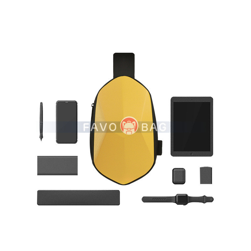 Yellow Sling Backpack Waterproof Crossbody Shoulder Bag Causal Daypack Chest Bag