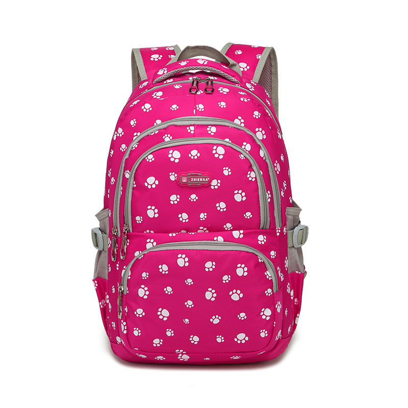 Dog Paw Prints Primary School Backpack Junior Schoolbag Bookbag for Teens Girls