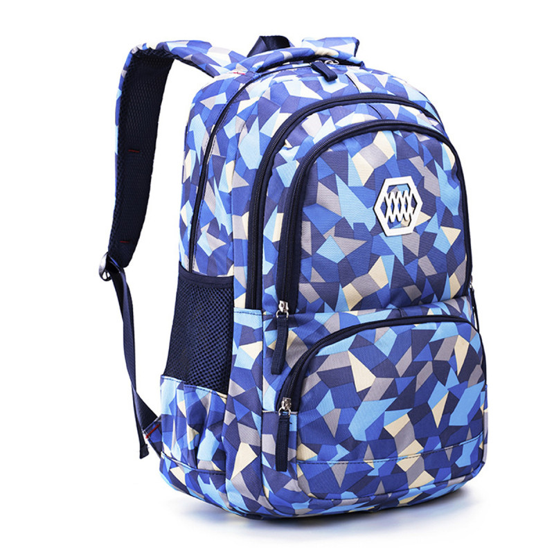 Geometric Prints Primary School Student Satchel Backpack For Girls Boys Schoolbag