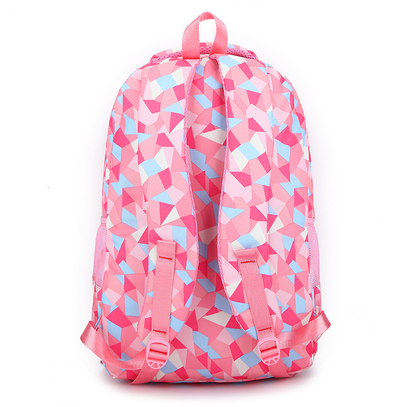 Geometric Prints Primary School Student Satchel Backpack For Girls Boys Schoolbag