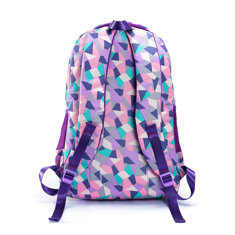 Geometric Prints Primary School Student Satchel Backpack For Girls Boys Schoolbag