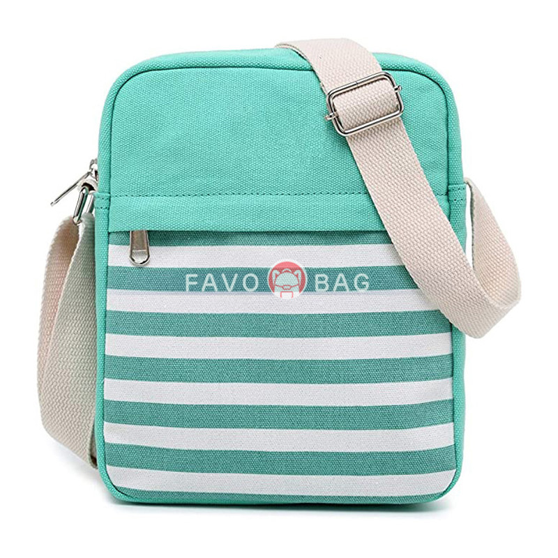 Lightweight Black Canvas Stripe Backpacks for Girls School Bookbags