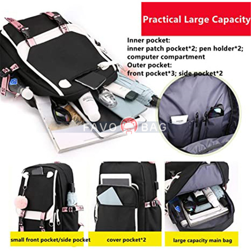 Girl Backpack School Bag With Usb Charging And Headphone Port 