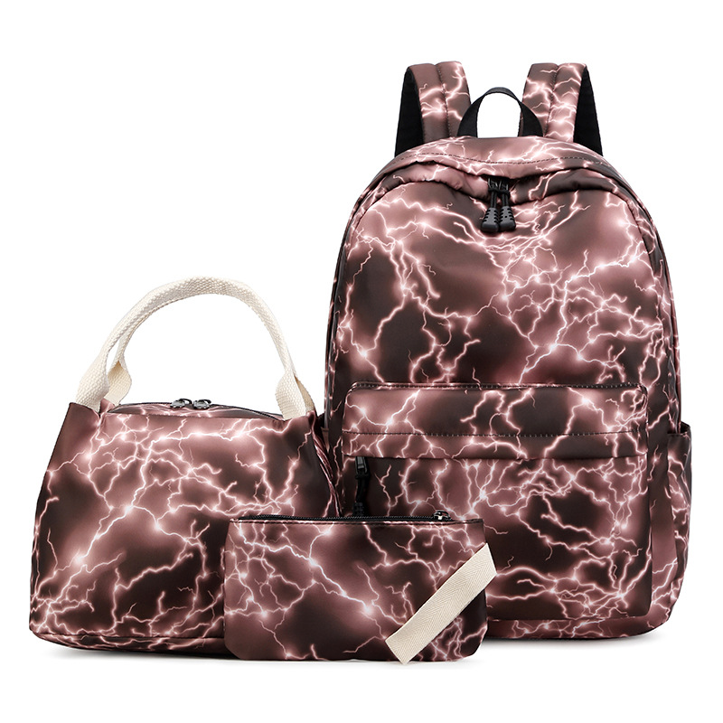 Girl's Galaxy Prints School Bookbag with Lunch Bag Pencil Case Backpack Set for Middle School