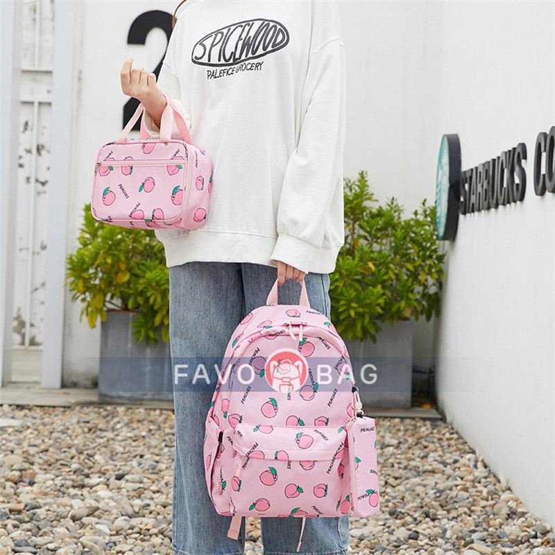 Fresh and Sweet Student Bag Cute Printed Backpack Fashion Junior High School Student Backpack