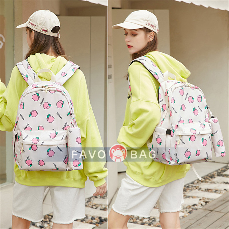 Fresh and Sweet Student Bag Cute Printed Backpack Fashion Junior High School Student Backpack