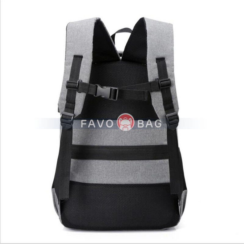Grey Travel Laptop Backpack College School Bag Casual Daypack With Usb Charging Port