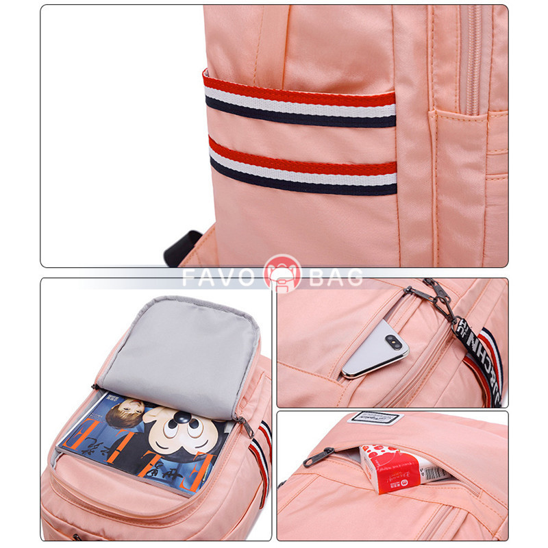 Grey Usb Diaper Bag Backpack With Stroller Straps Baby Changing Pad