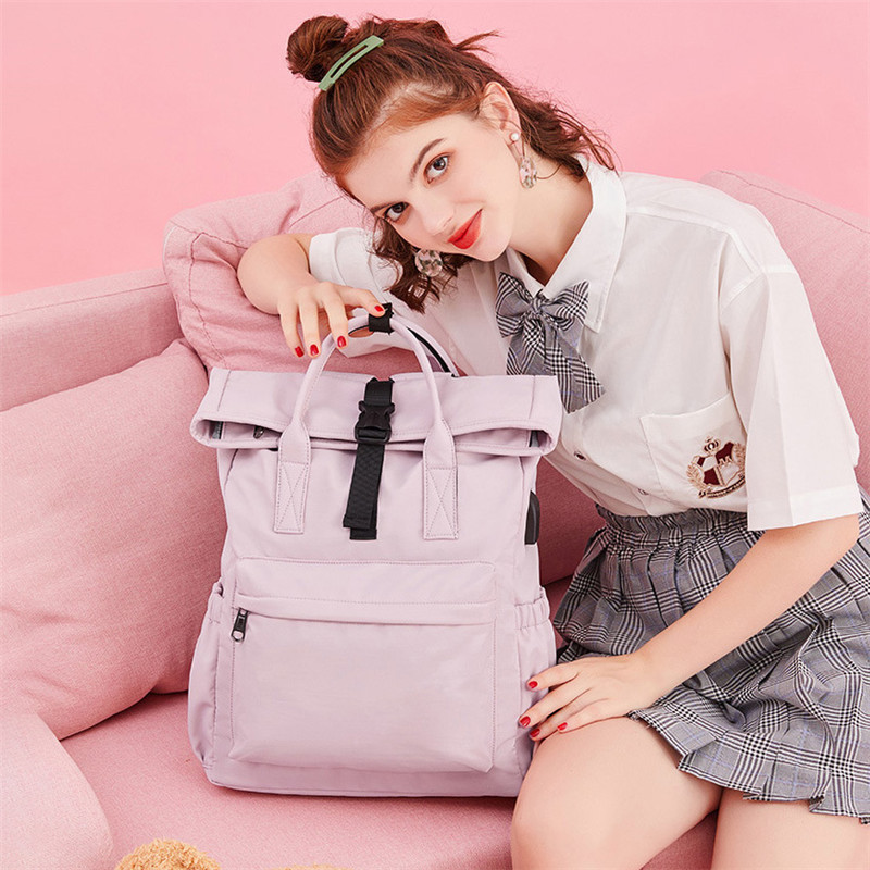 Yellow Travel Laptop Backpack For Women Huge Capacity Computer Notebook Bag