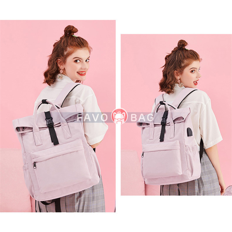 Yellow Travel Laptop Backpack For Women Huge Capacity Computer Notebook Bag