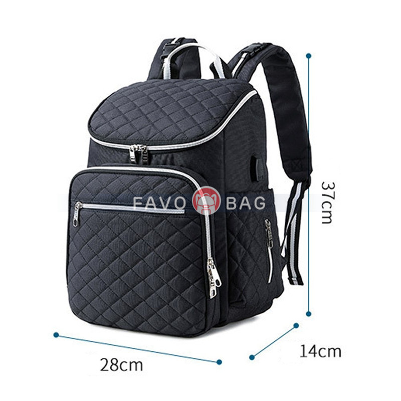 Diaper Bag Backpack Soft Multi-Function Baby Travel Bag with Changing Pad & Packing Cubes