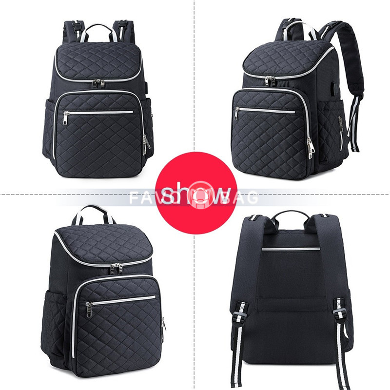 Diaper Bag Backpack Soft Multi-Function Baby Travel Bag with Changing Pad & Packing Cubes