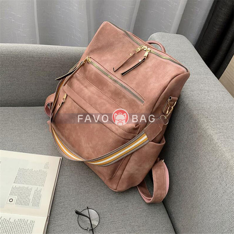 Young Women PU Backpack 19 Inches Large Capacity Student Bag