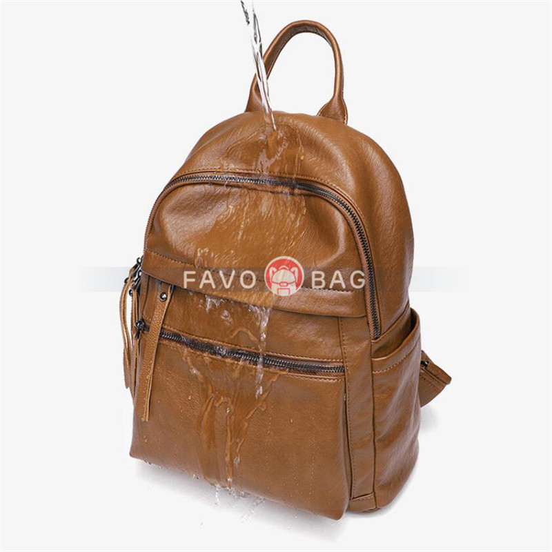 Large Capacity Women PU Leather Backpack Soft Anti-theft Travel Shoulder Bag Handbag
